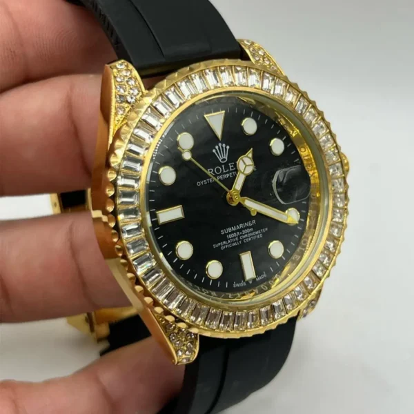 Rolex Submariner Prime Itália - Quartz - A prova d'água - 100% Funcional - Dourado e Preto